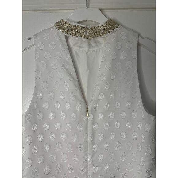 Lilly Pulitzer Brandi Shift Dress Resort White Size 10 NWT Collar Bead Glam Chic - Picture 12 of 16